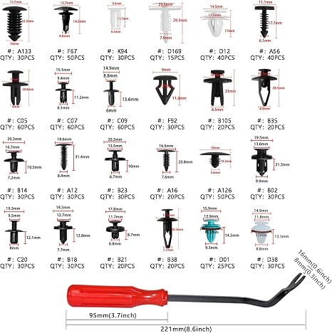 1101 PCS Car Retainer Clips Kit